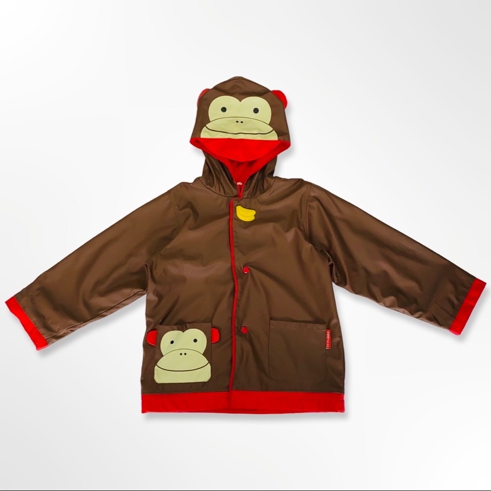 Skip Hop Zoo Marshall Monkey Little Kid Raincoat Size Large (5/6)